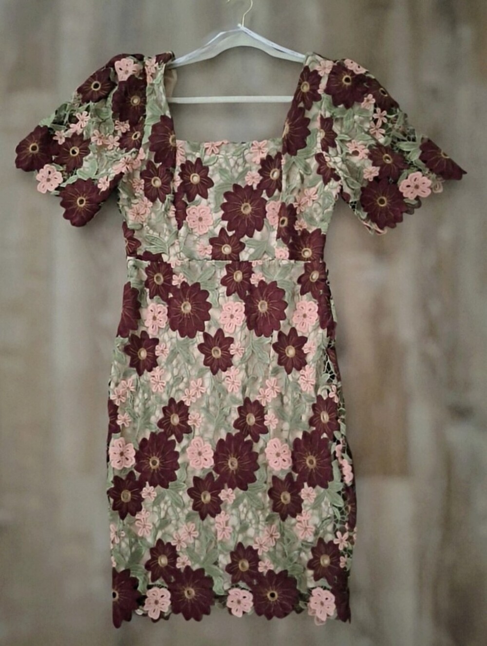 NWT Just Me “The Guendolyn”Embroidered Floral Tulle Dress